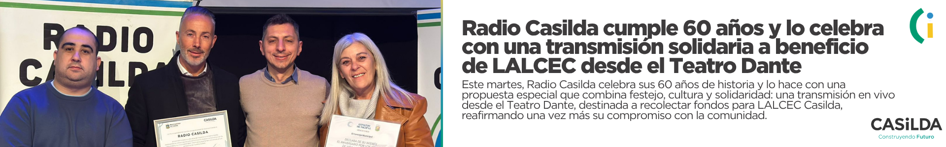 Radio Casilda cumple 60 años con una transmisión solidaria