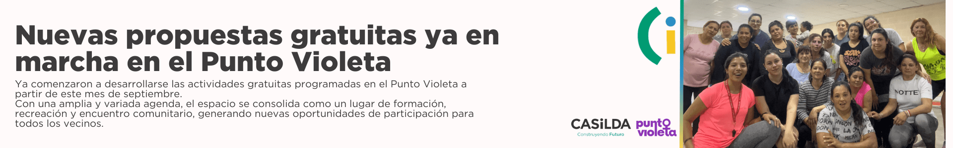 Nuevas propuestas gratuitas en el Punto Violeta